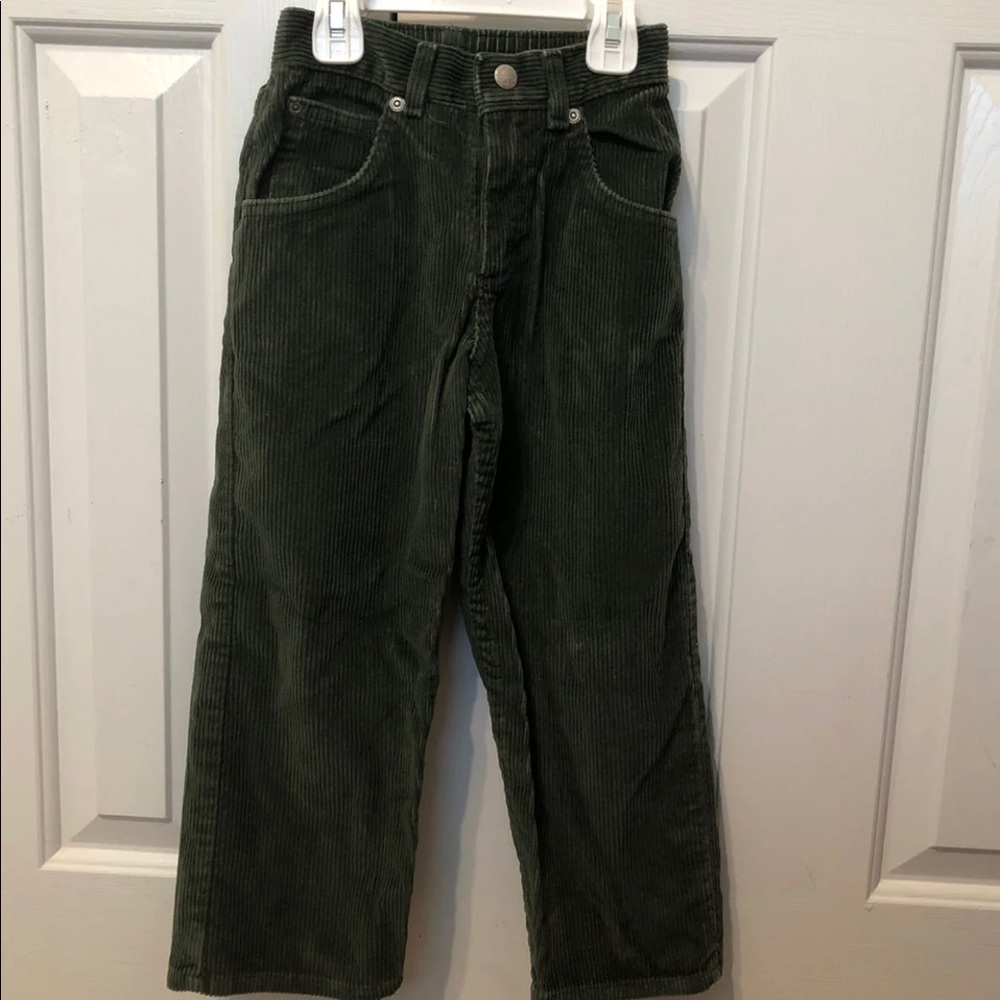 Olive Green Boys Corduroy Pants